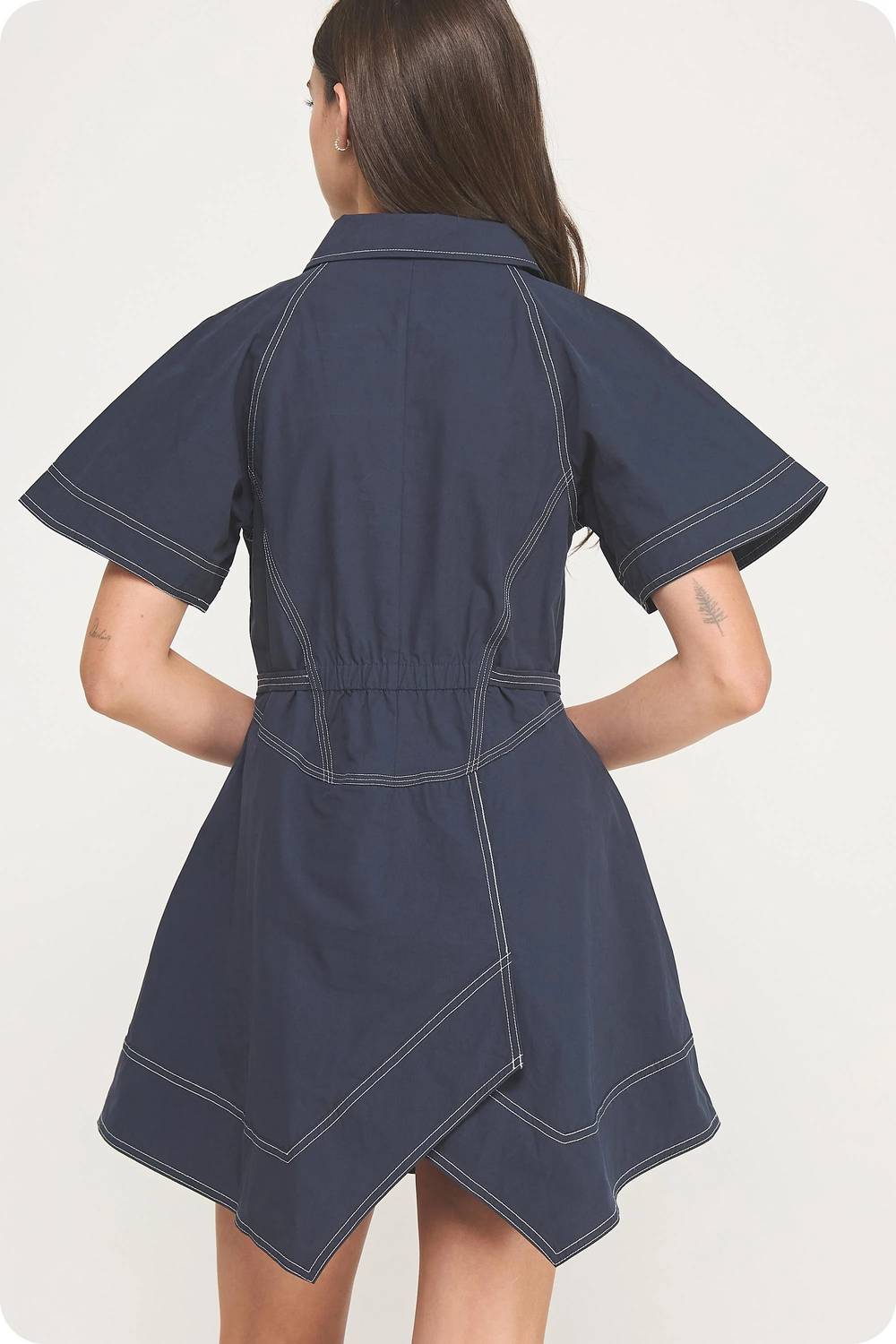 Strut & Bolt - Mia Contrast Stitch Belted Mini Dress