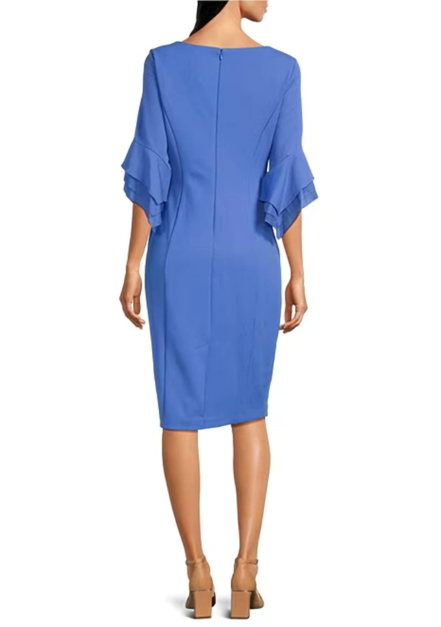 Adrianna Papell - Boat Neckline Sheath Dress - Plus