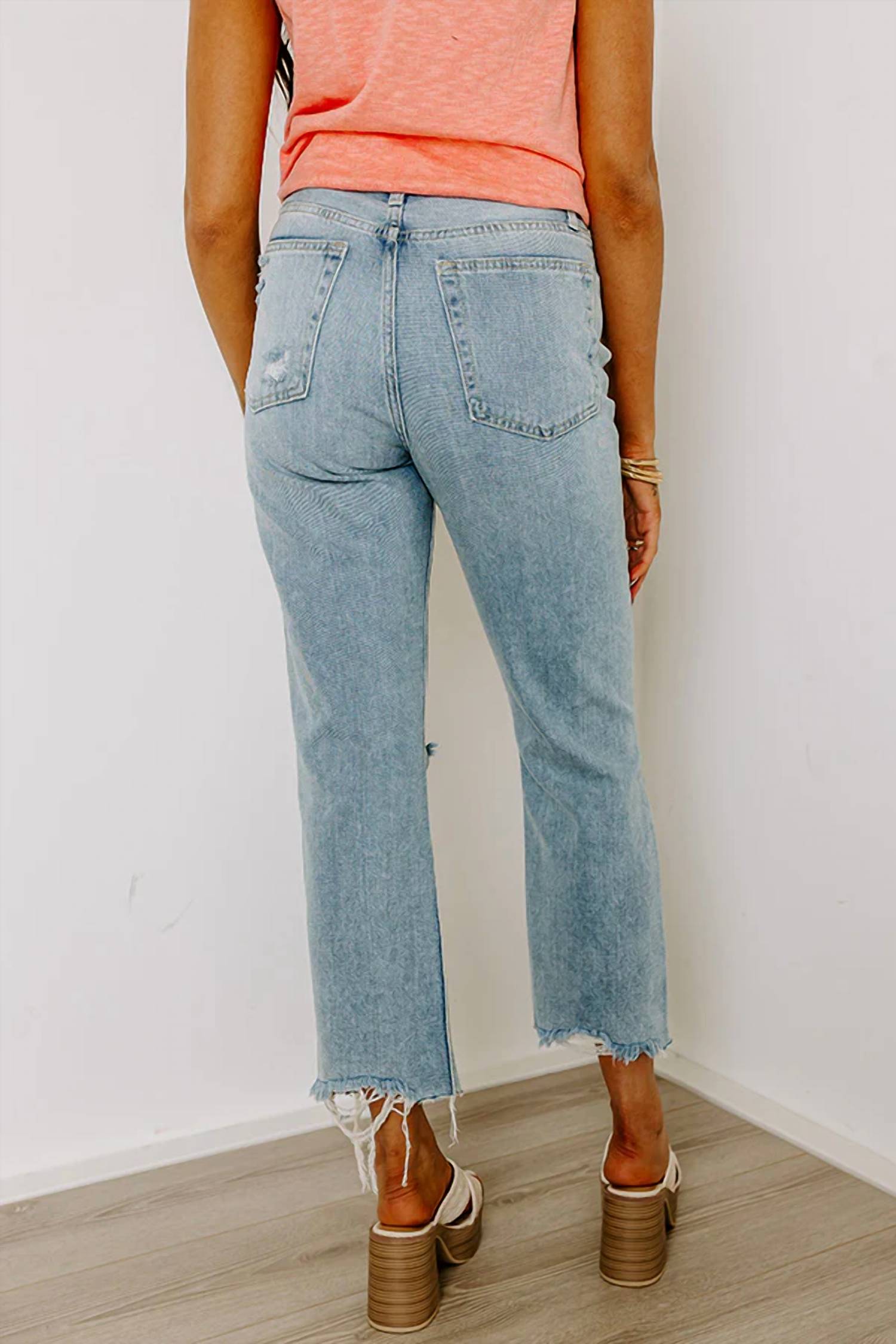 Just Usa - Kai High Waist Distressed Straight Leg Jeans