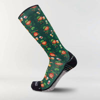 Zensah Compression Leg Sleeve Printed Socks in happy leprechauns green - women's accessory