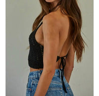 By Together - Crochet Halter Tie Crop Top