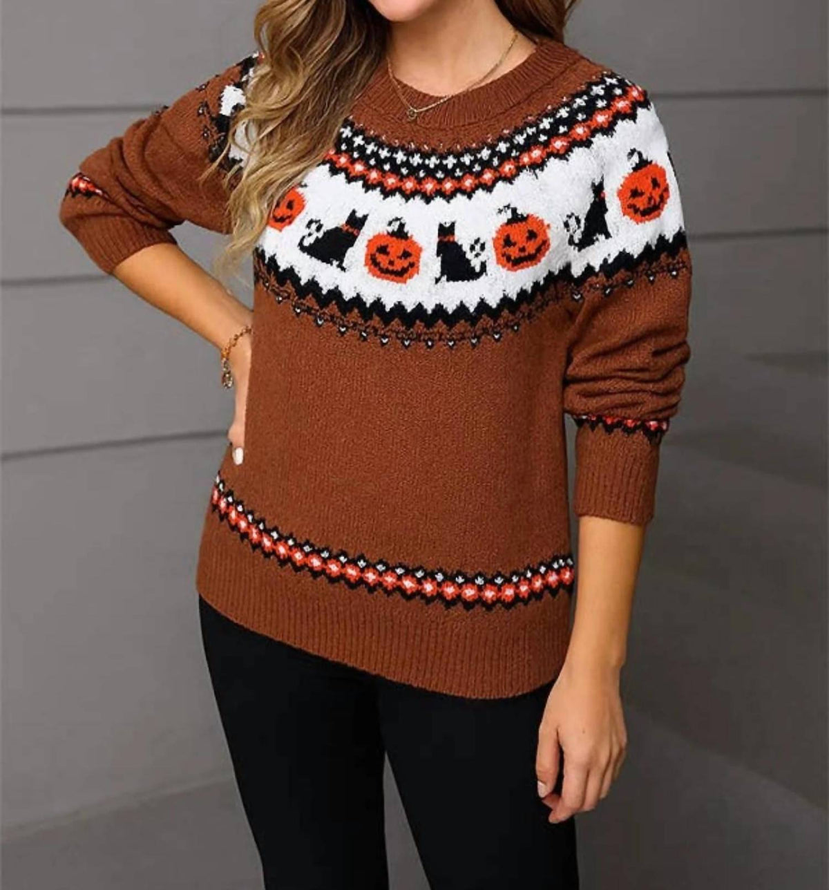 Esley Collection - Halloween Fair Isle Sweater