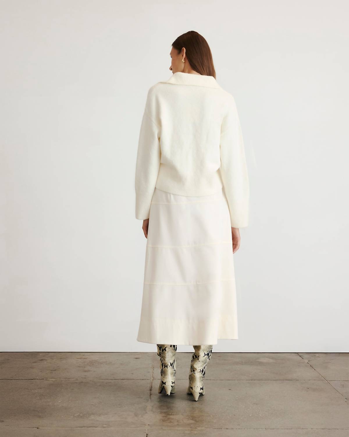 TANYA TAYLOR Hudson Skirt in cream - women's skirt - alternate view