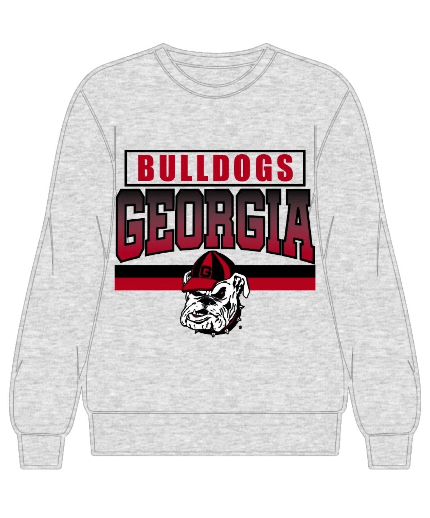 QUEEN OF SPARKLES Rhinestone Georgia Bulldogs Vintage Sweatshirt in grey - women's top - view 5