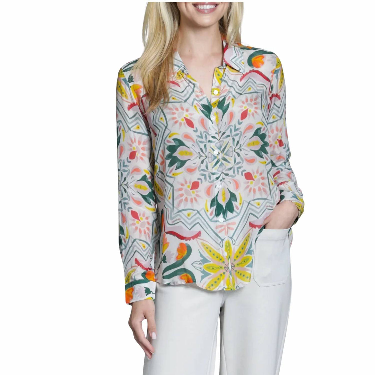 Apny - Button-up With Roll-up Sleeve Shirt