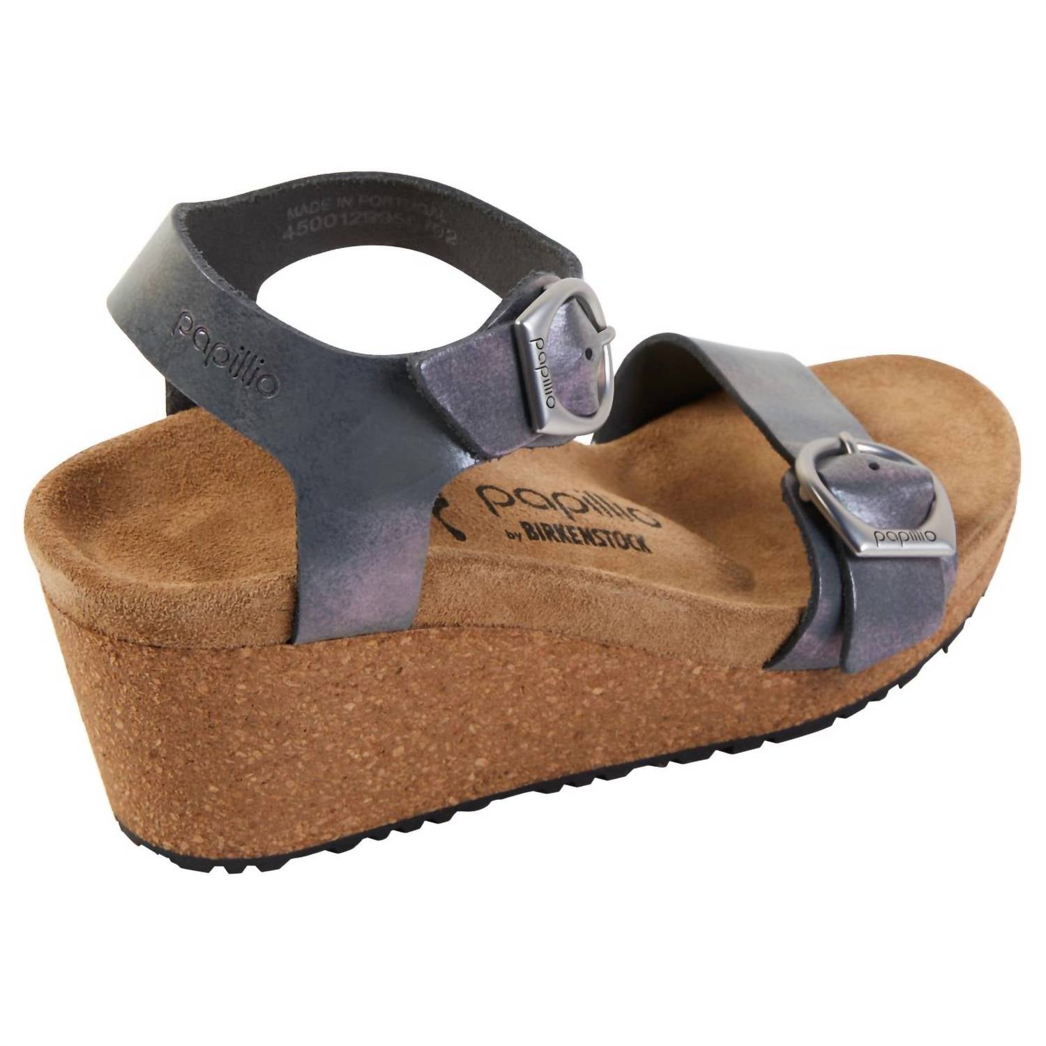 Papillio Women's Soley Ring-Buckle Wedge Heel - Narrow/Medium in metallic black - women's sandal - alternate view