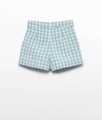 Abel & Lula - Girl's Plaid Shorts With Heart Buttons