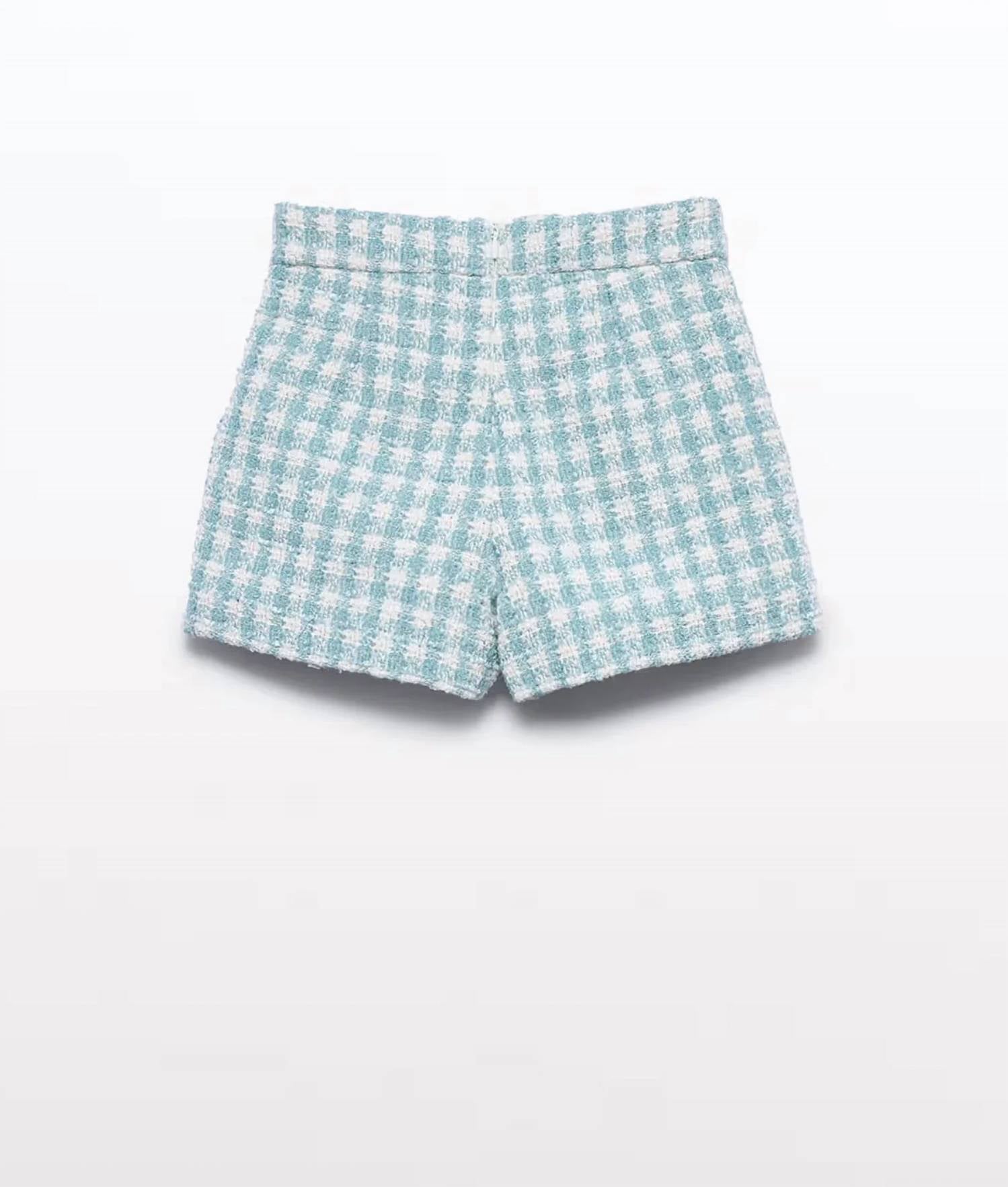 Abel & Lula - Girl's Plaid Shorts With Heart Buttons