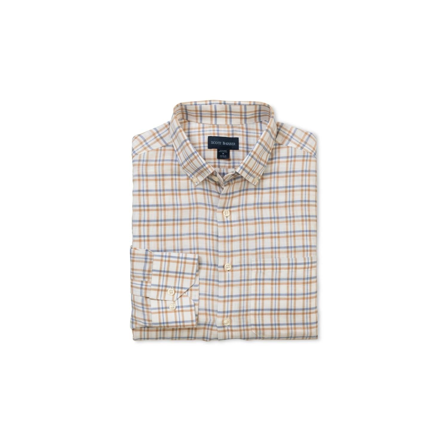 Scott Barber - Men's Coastal Linen Plaid Shirt