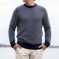 Long Wharf Supply Co. Edgartown Seawell Crewneck Sweater in navy - men's sweater