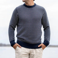 Long Wharf Supply Co. Edgartown Seawell Crewneck Sweater in marine - men's sweater