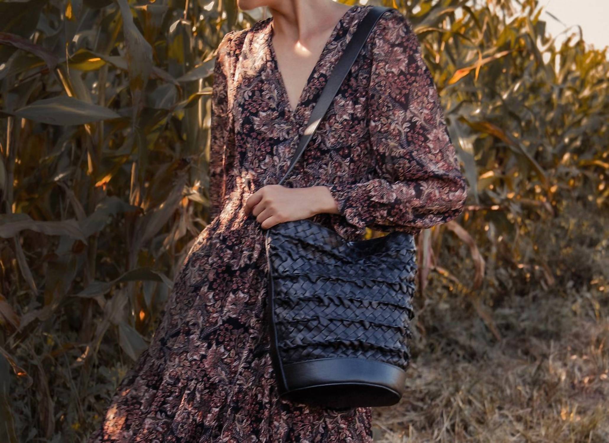Per Lei New York - Women's Emery Woven Leather Shoulder Bag