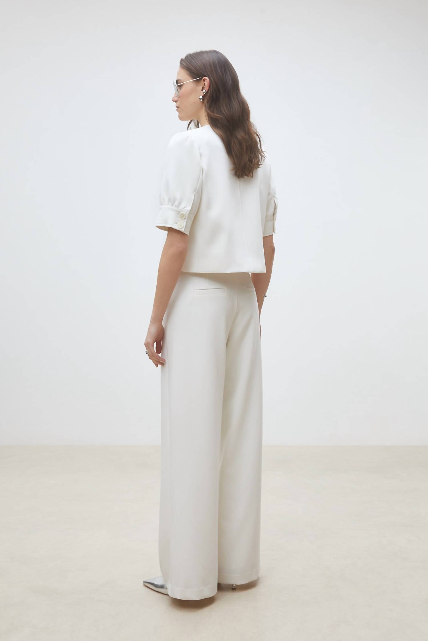 Suncoo - Dune Cropped Button-front Top
