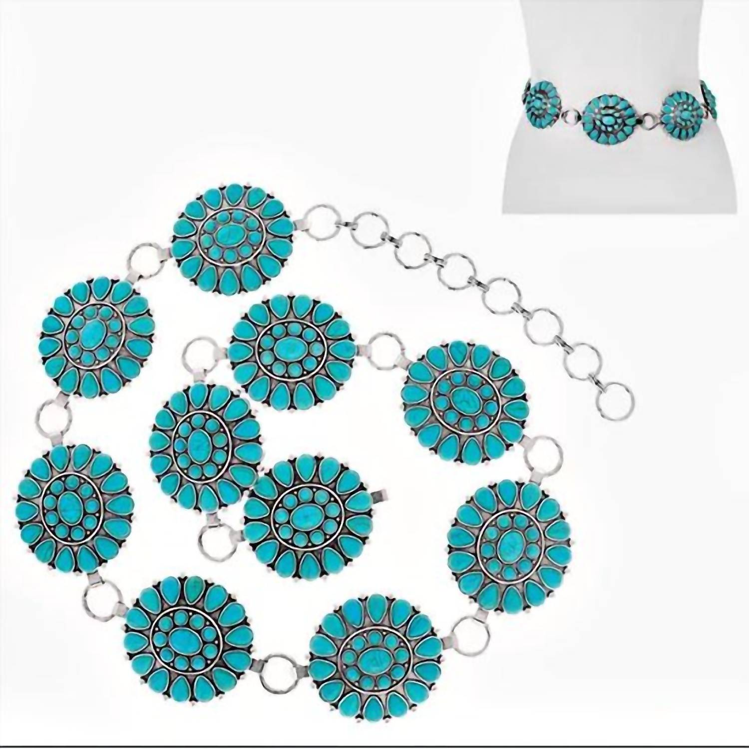 Sophia Collection - Women's Round Concho Chain Belt