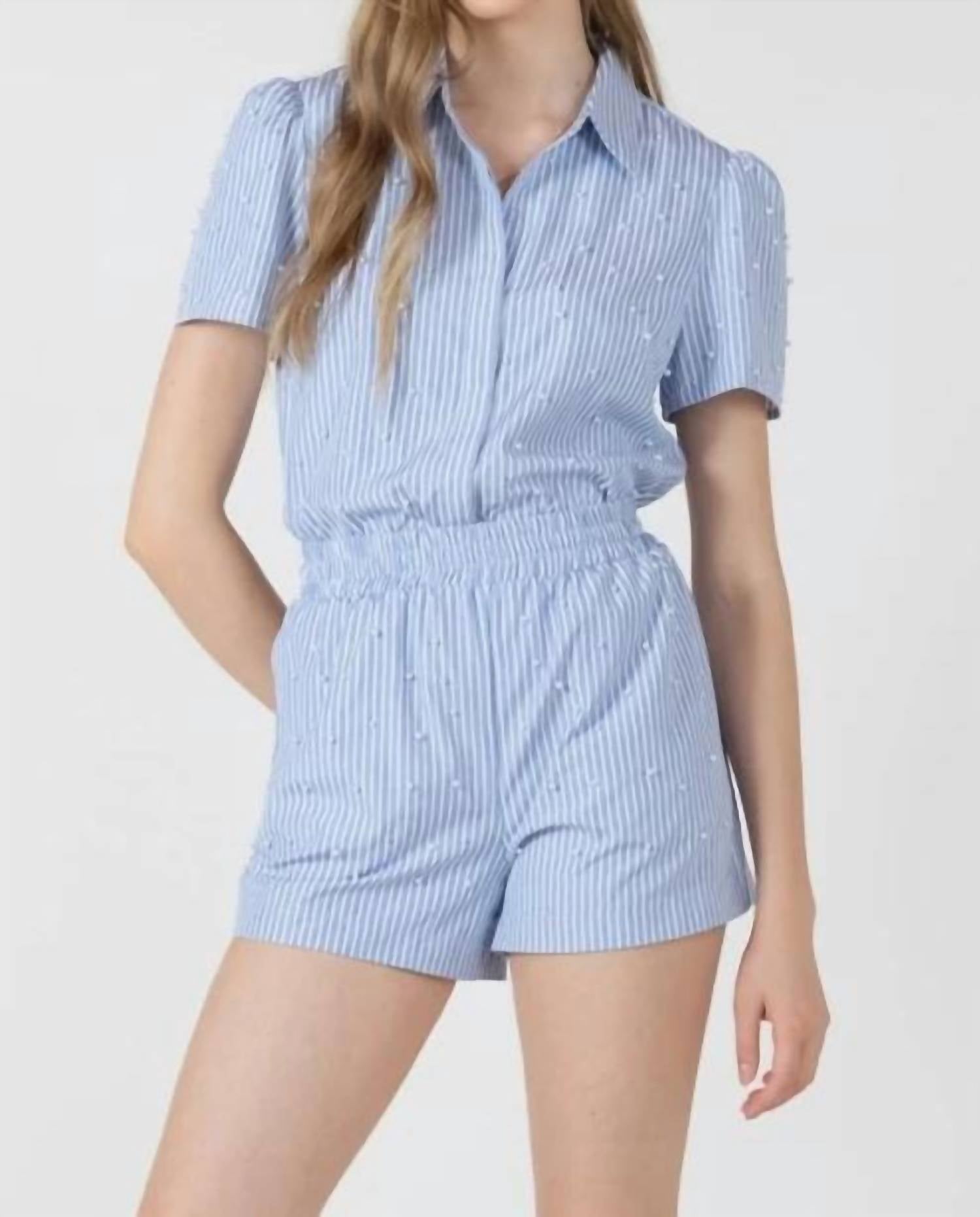 Dex Clothing - Women's Pearl Detail Button Up Shirt