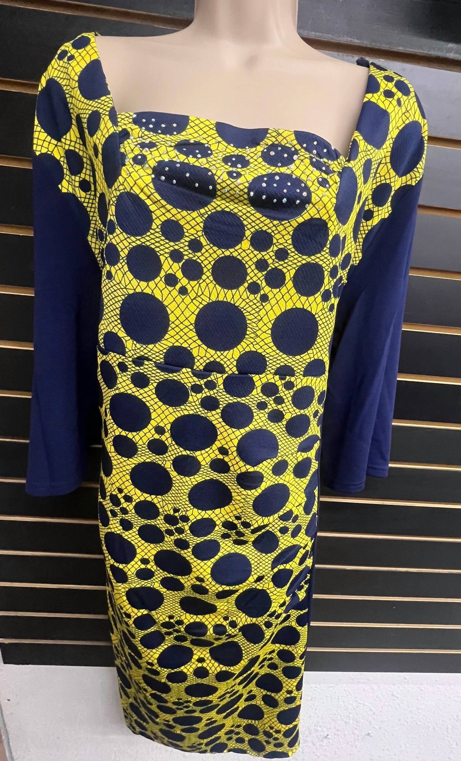Michael K Women's Rhinestone Dot Print Dress - Plus in yellow - women's dress