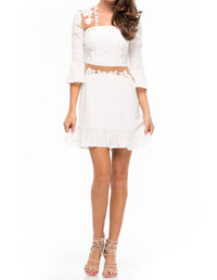 For Love & Lemons - Lilou Illusion Panels Appliqué Dress