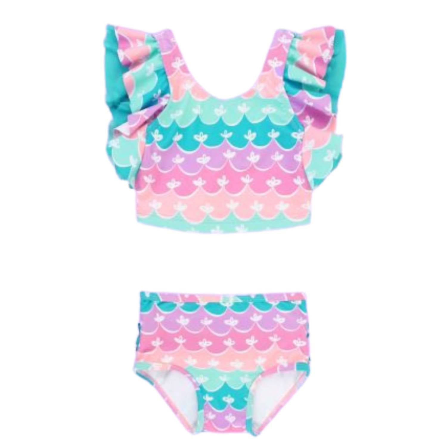 Rufflebutts - Toddlers Mermaid Tankini Two-Piece Swimsuit