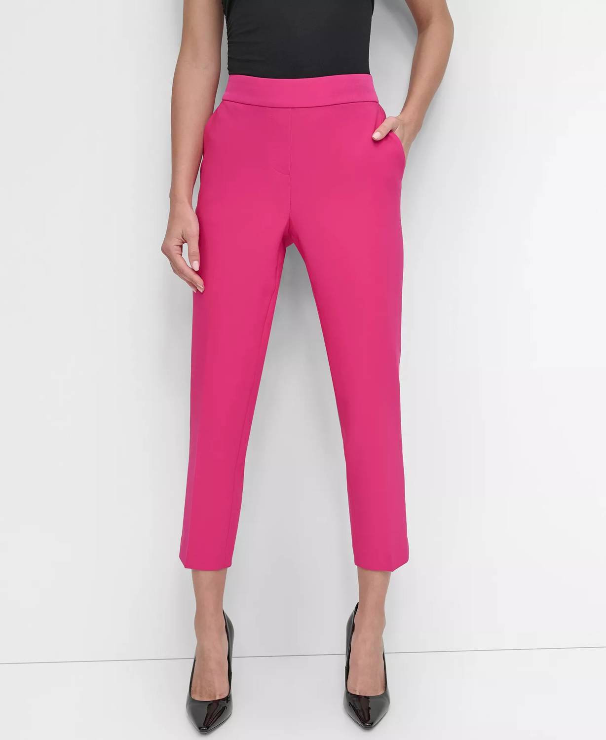 Dkny - Elastic-back Pull-on Ankle Pants