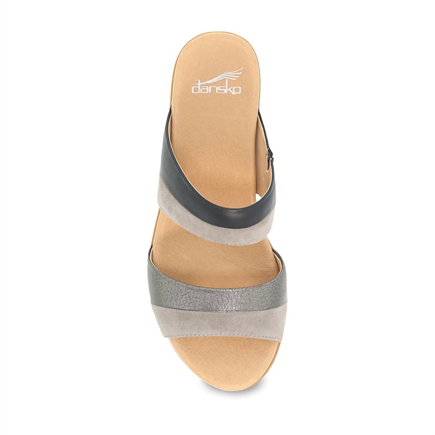 dansko Women's Theresa Multi Leather Sandal in black - women's sandal - detail view