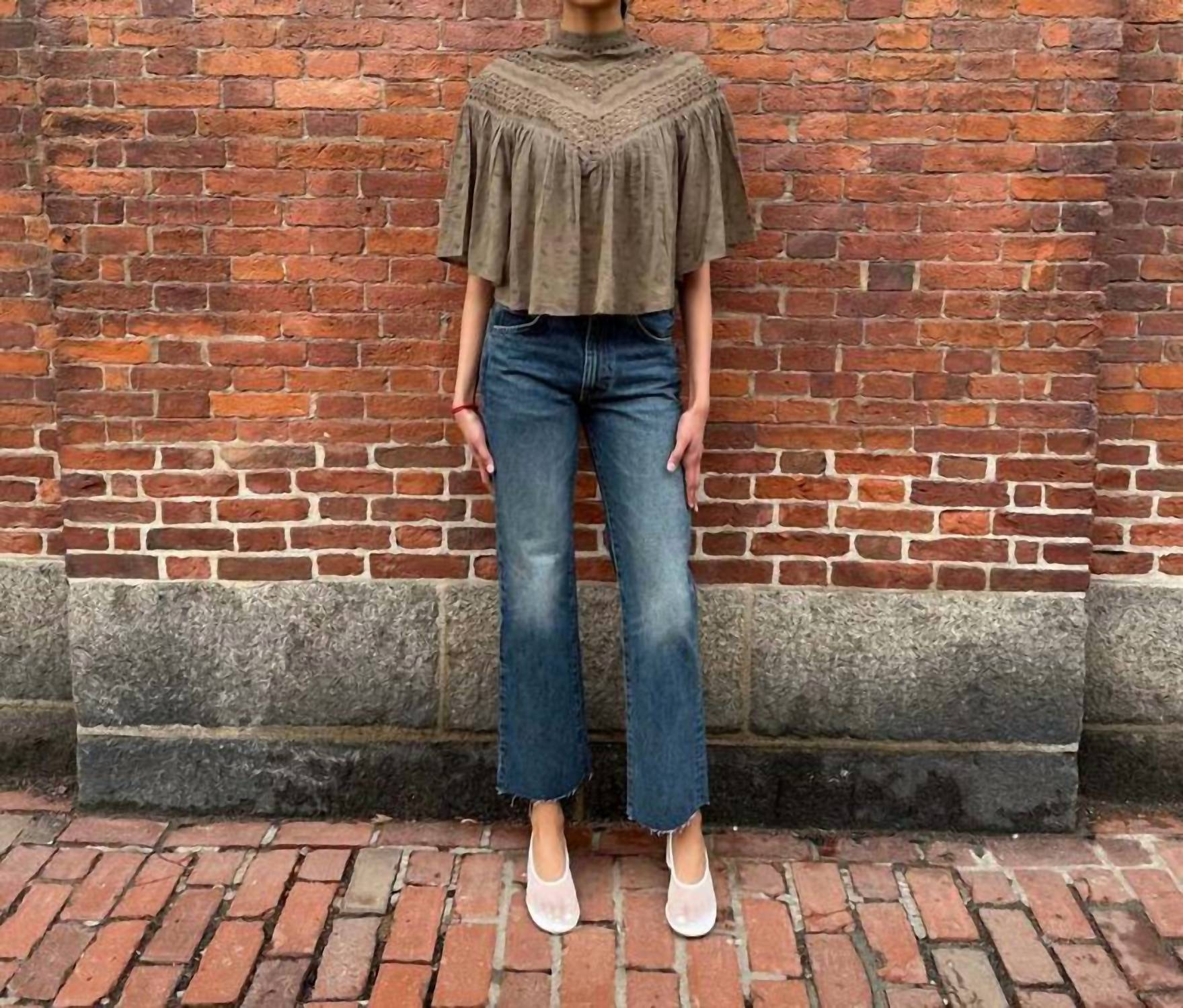 NILI LOTAN Mikki Blouse in military green - women's blouse