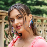 Gold & Honey - Women's Tie Dye Lucite Hoops