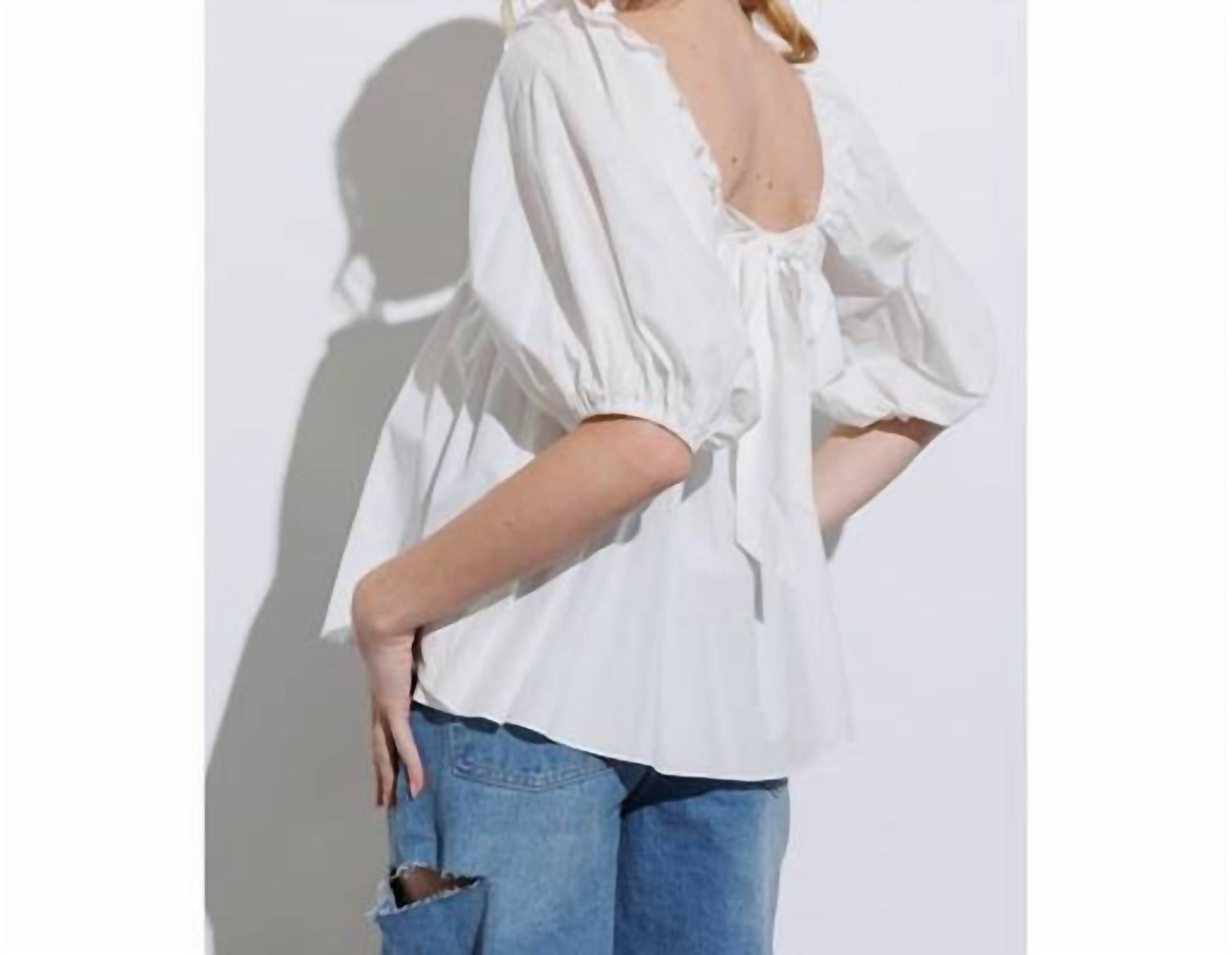 Baby Doll Back Tie Blouse