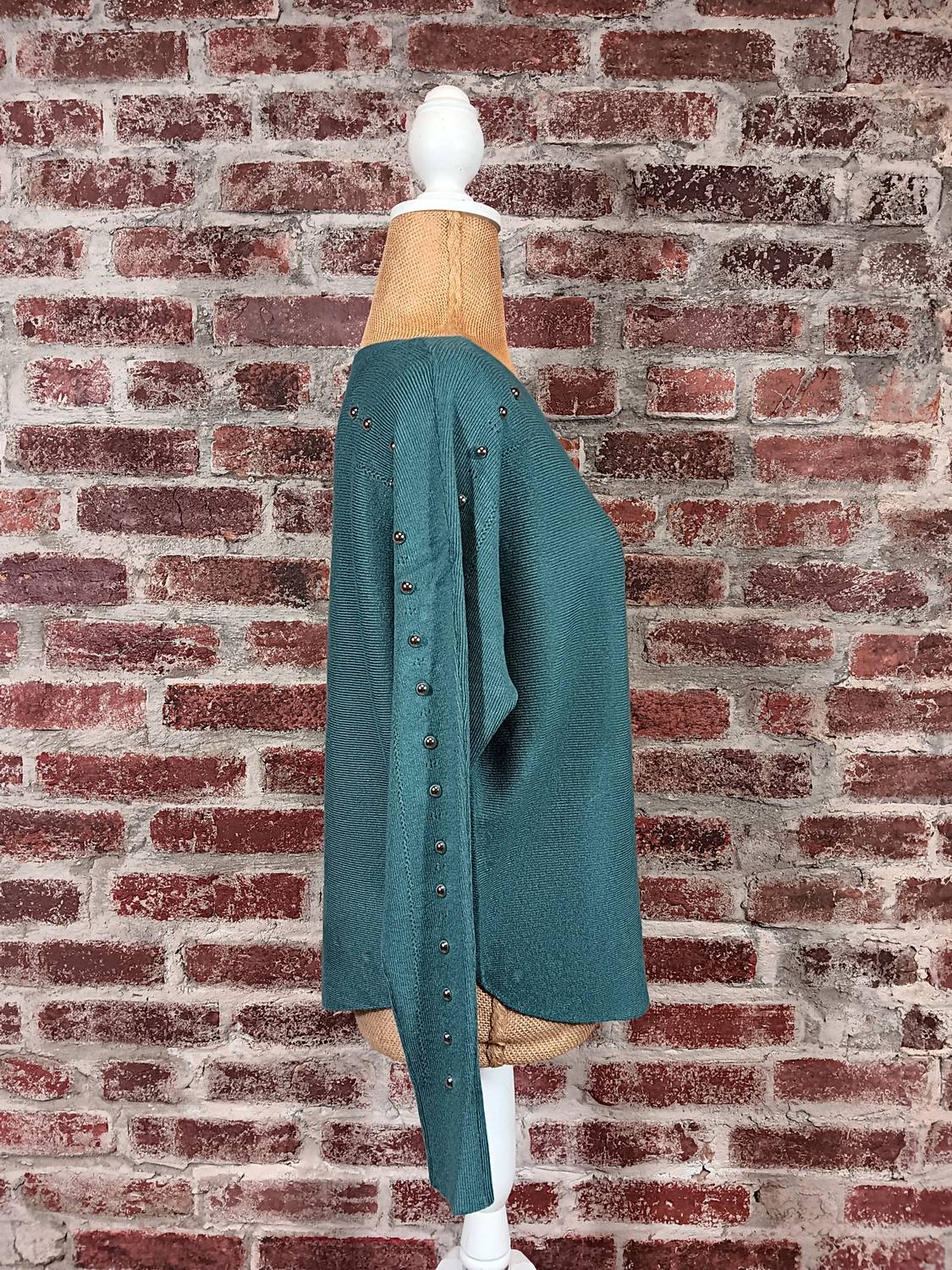 Keren Hart - Women's Pullover Sweater With Studded Sleeve