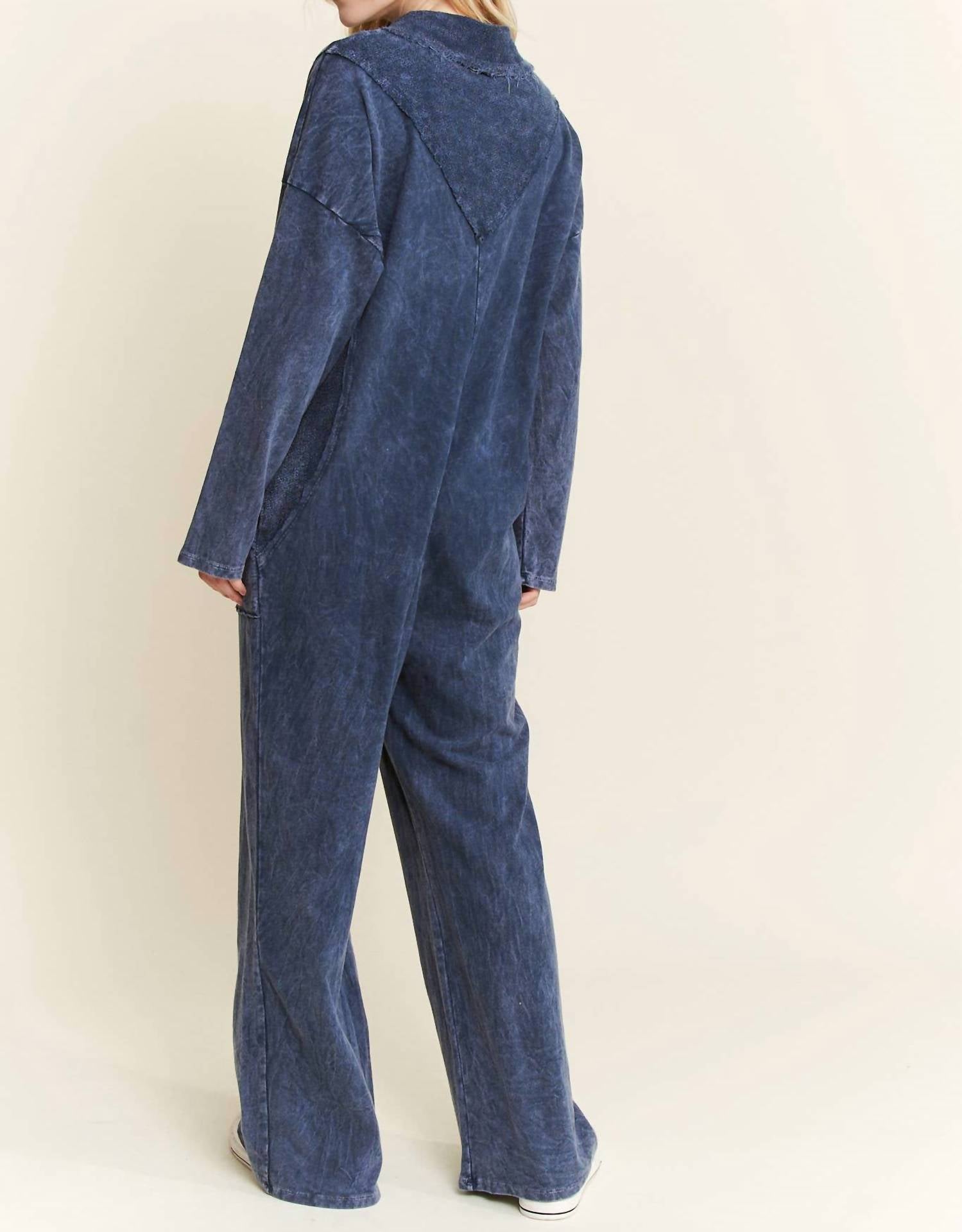 J.Her - Mineral Wash Button Down Collar Onesie Jumpsuit