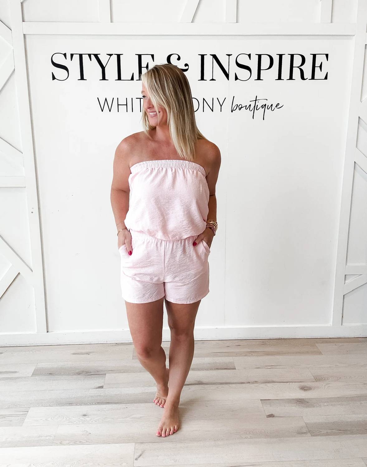 Wasabi + Mint - Maria Bubble Hem Stripe Tube Top