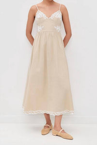 Moon River - Embroidered Artwork Maxi Dress