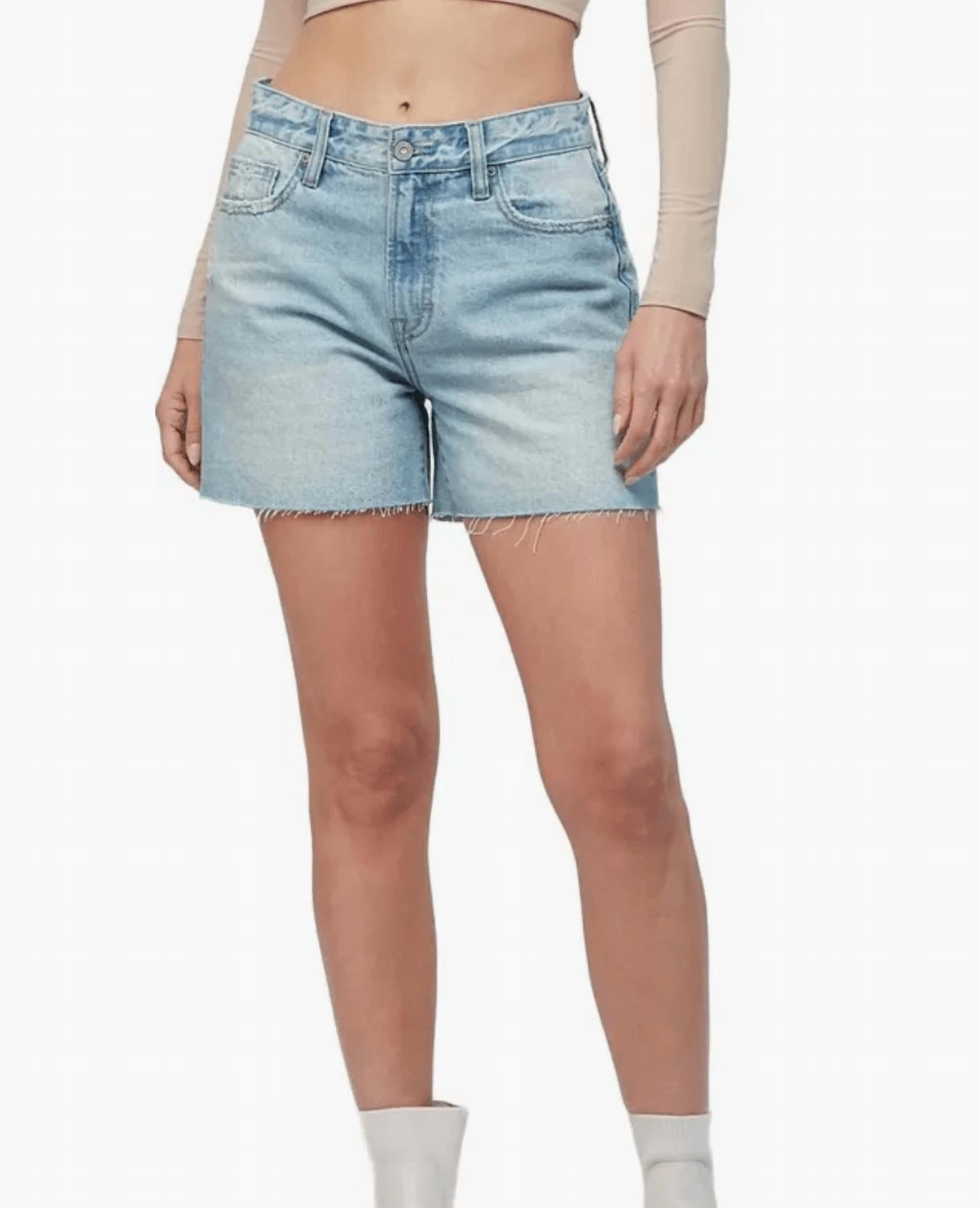 HIDDEN Riley High Rise Jean Shorts in blue - women's shorts