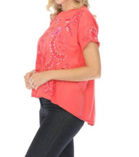 Johnny Was - CASSIA RAW DETAIL SWING TEE