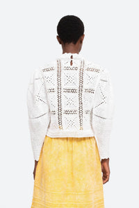 Sea - Corinne Crochet Long Sleeve Sweater