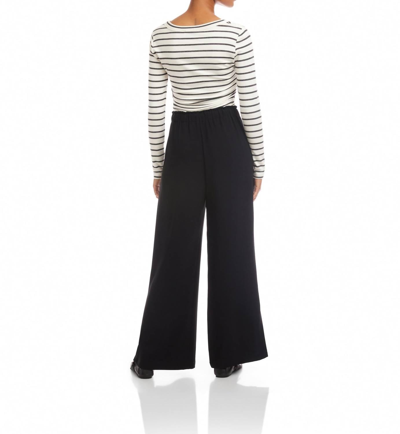 Fifteen Twenty Helen Wide-leg Pants in black - women's pants - alternate view