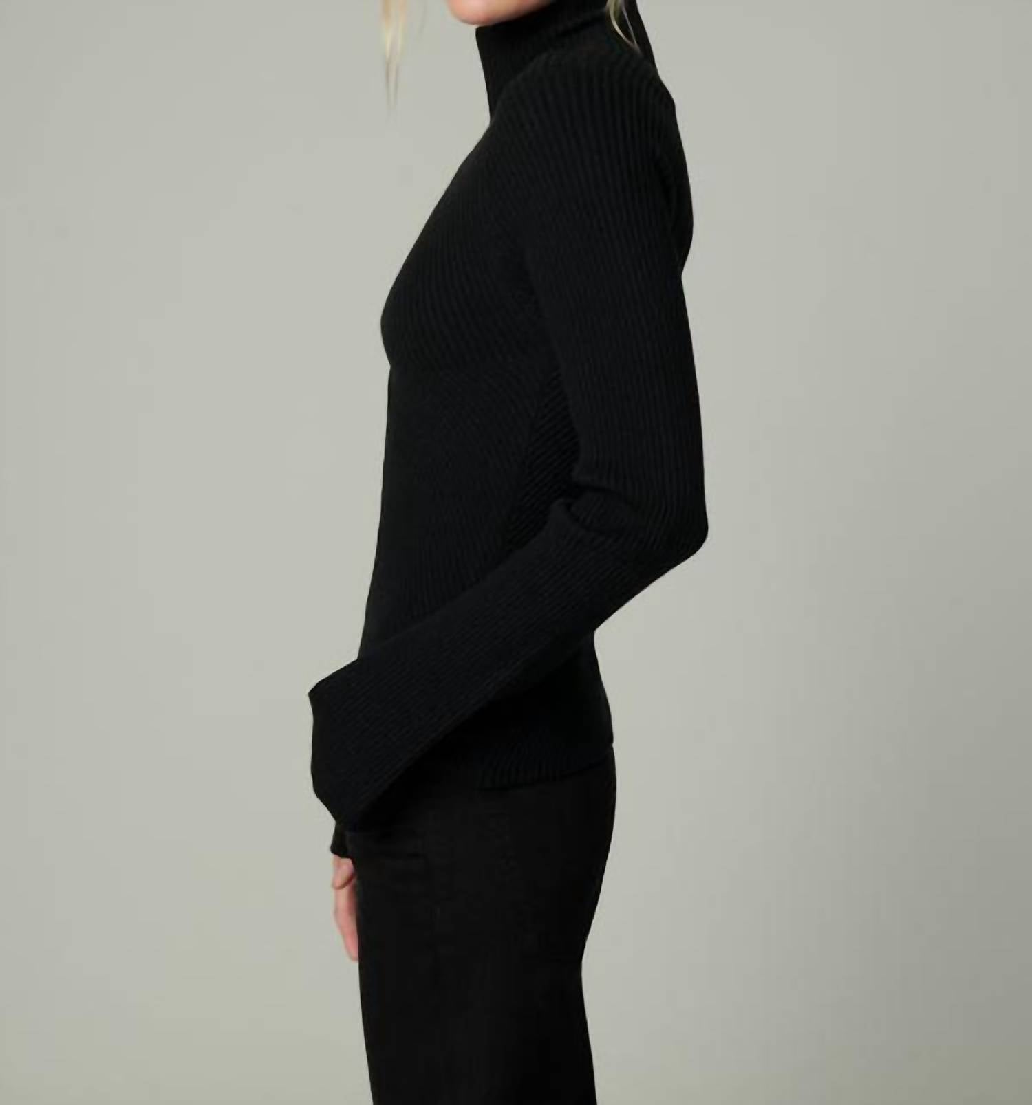 Joe's Jeans Palmer Turtleneck Top in black - women's long sleeve top - alternate view