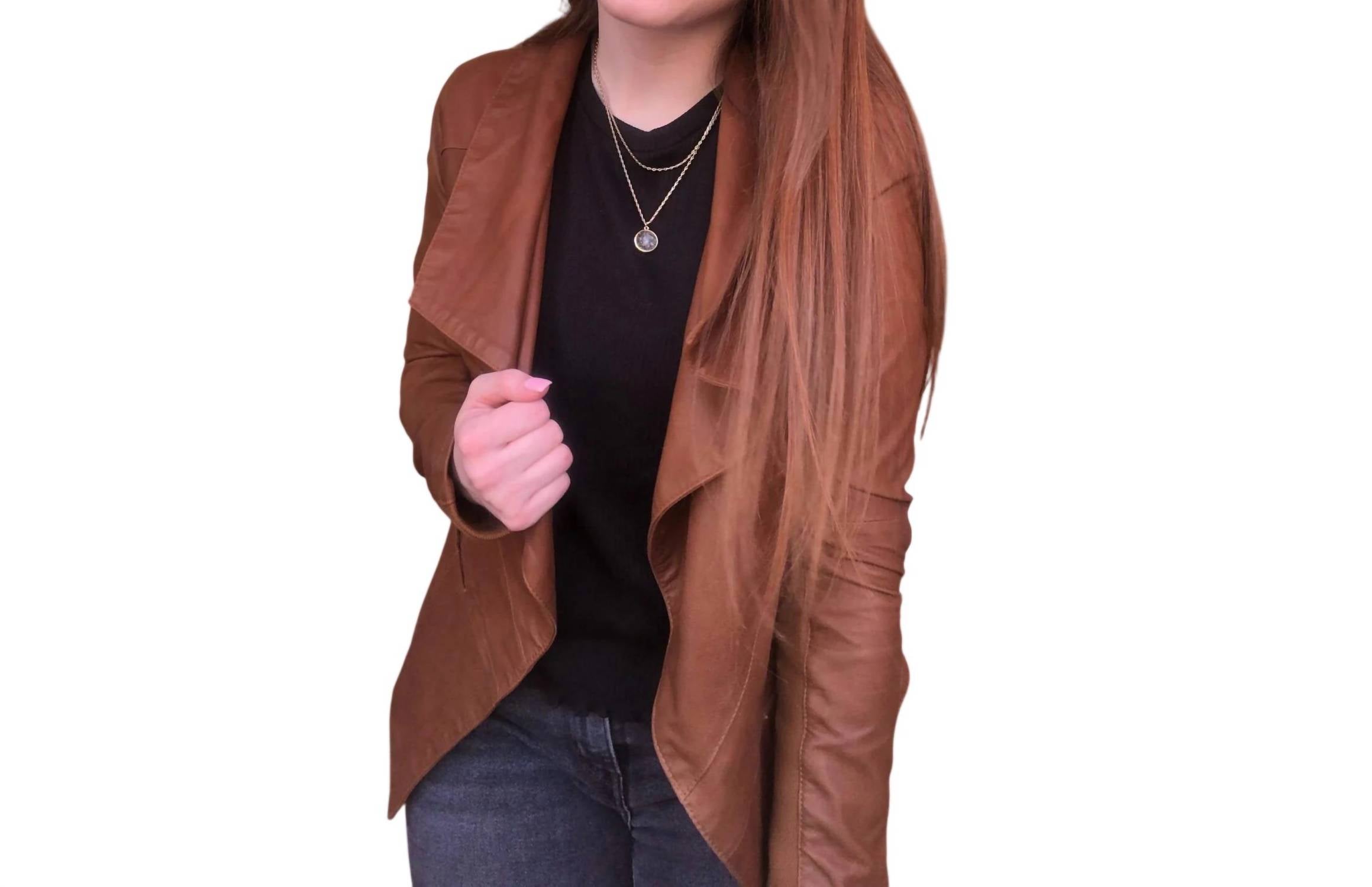 MAURITIUS Judith Rf Jacket in cognac - women's jacket