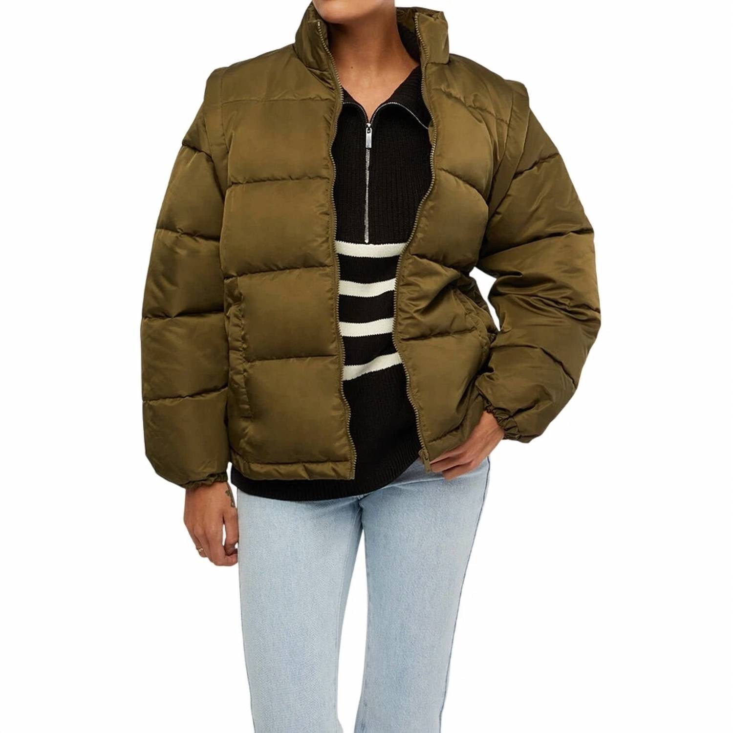 We Wore What - Zip Off Sleeve Puffer Jacket