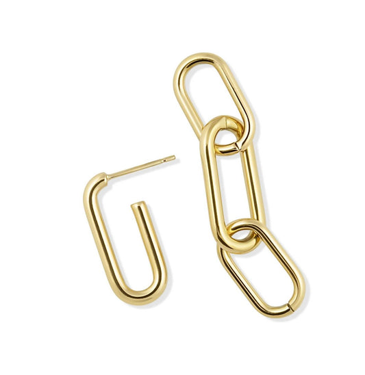 Sahira - Women's Carrie 2-in-1 Paperclip Link Earrings