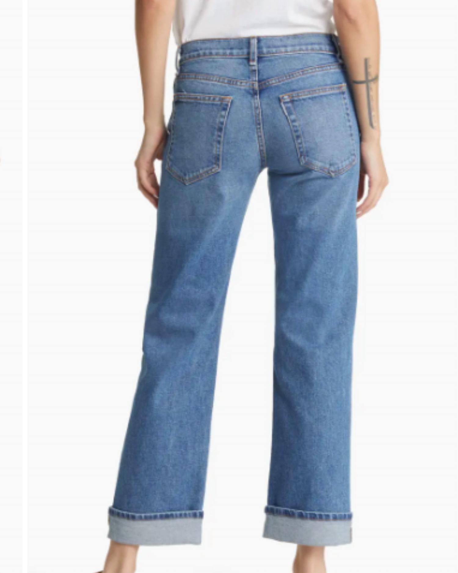 ASKK NY Straight Leg Boyfriend Jeans in flashback - women's jeans - detail view