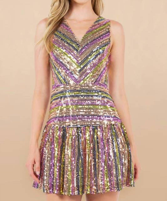 Tcec - Striped Sequin Dress