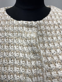 Anneclaire - TAN/WHITE TWEED COTTON CARDIGAN
