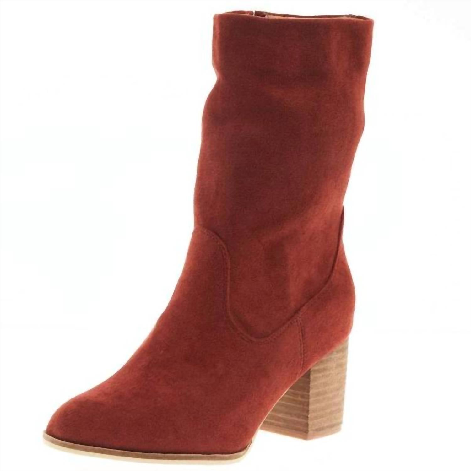 Hey Girl by Corkys Women's Wicked Heel Boot in rust - women's shoe - detail view