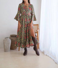 The Fox And The Mermaid - Flair Sleeve Maxi Dress