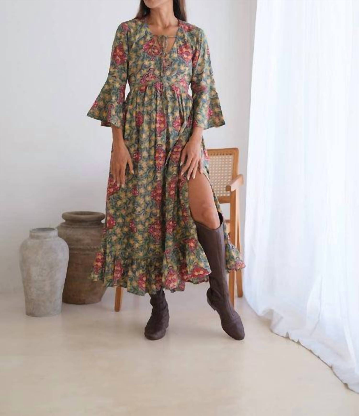 The Fox And The Mermaid - Flair Sleeve Maxi Dress