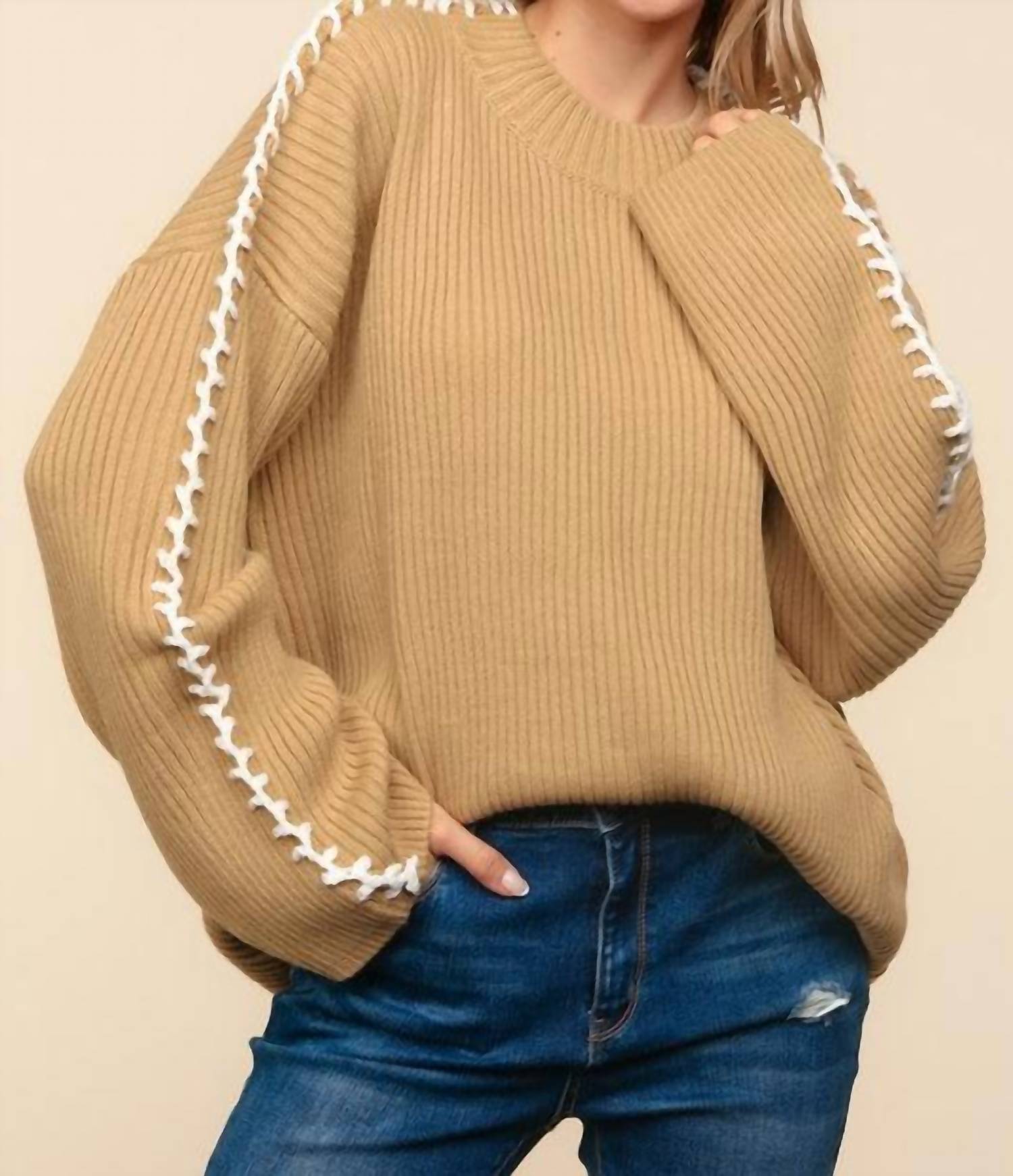 Haptics - Stitch Detail Oversized Sweater