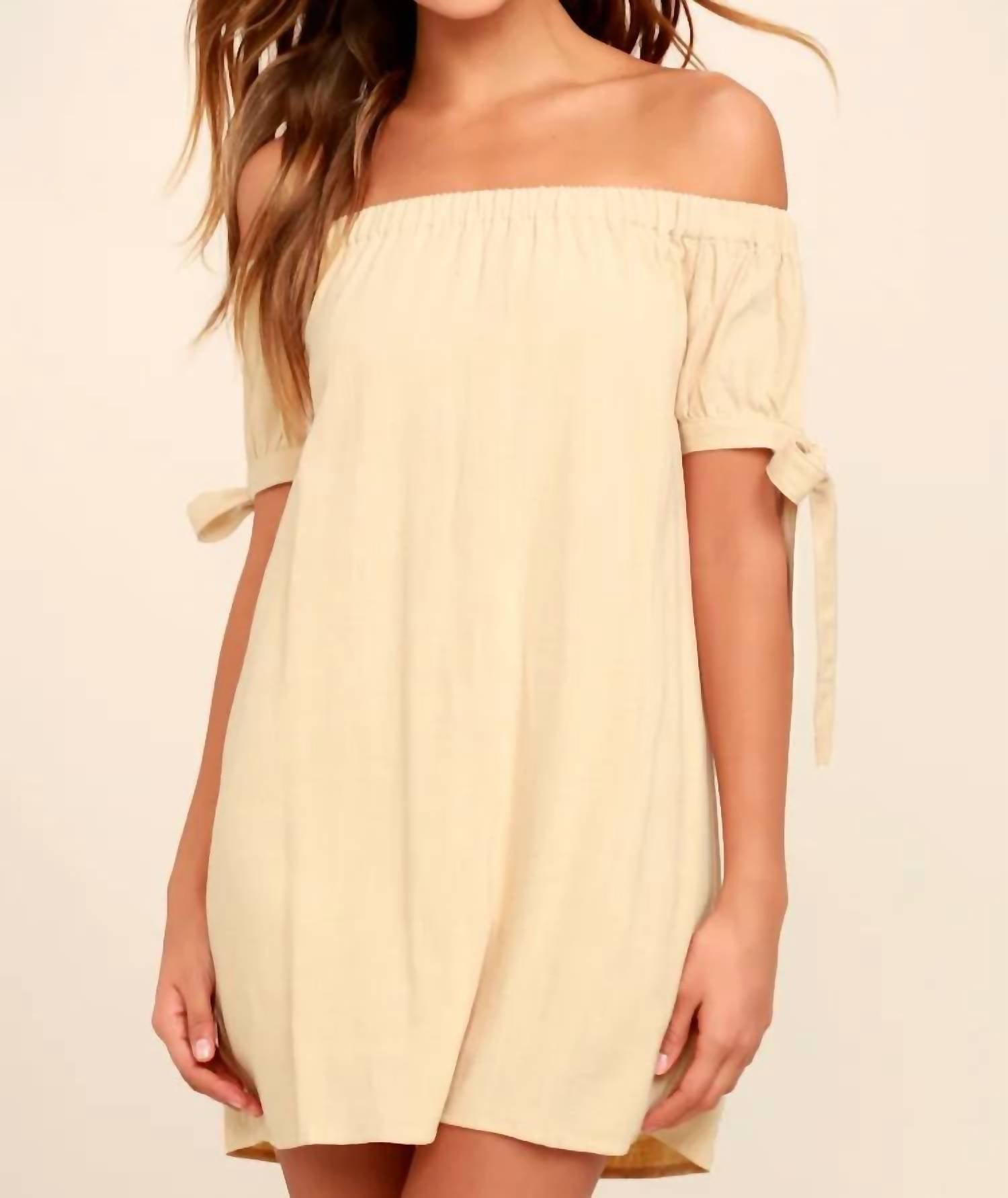 Lulus - Women's Al Fresco Evenings Off-the-shoulder Dress