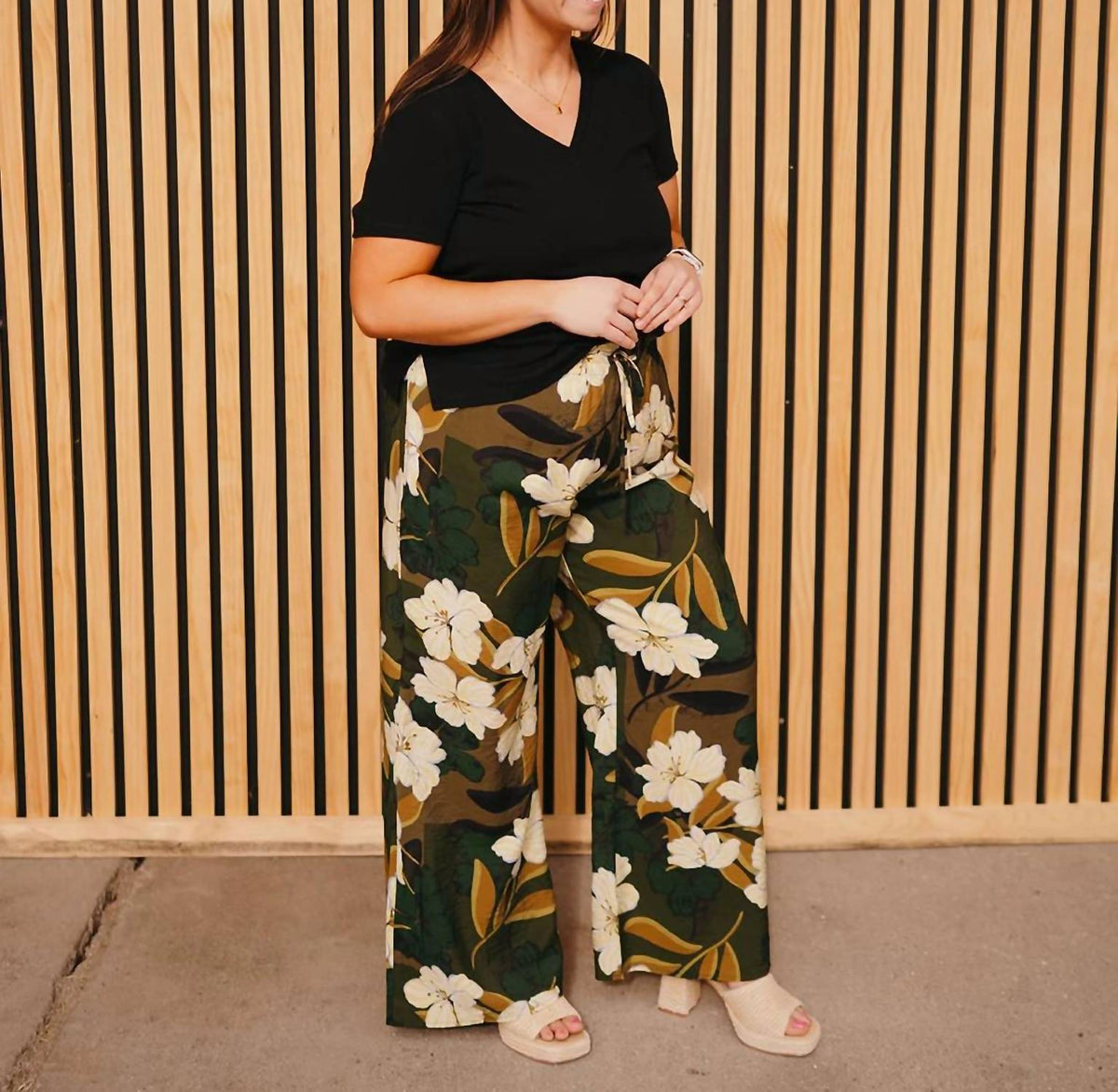 Dex - Palm Blossom Wide Leg Pants