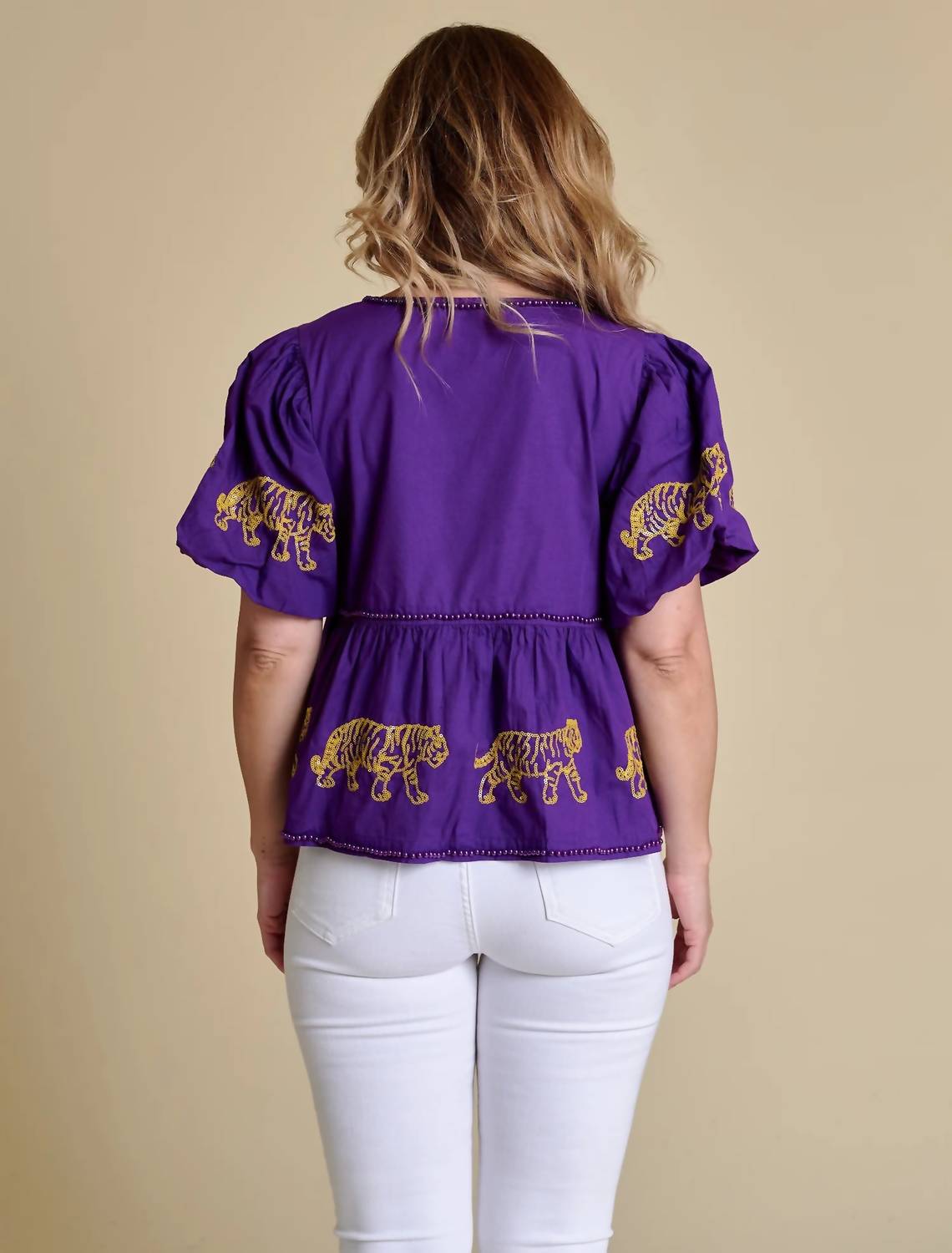 Stewart Simmons - The Puff Sleeve Peplum Top Lsu