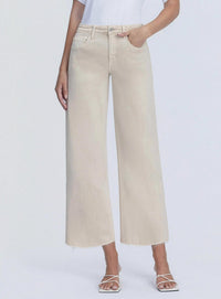 VERVET BY FLYING MONKEY Sadie Crop Wide Leg Jeans in white swan - women's jeans - view 4